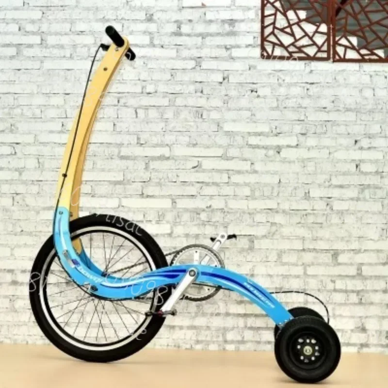 

Three-Wheeled Standing Bike Unicycle, Ultra-Light Folding Half Bike, Sports Car Style Seatless Bike for Adults