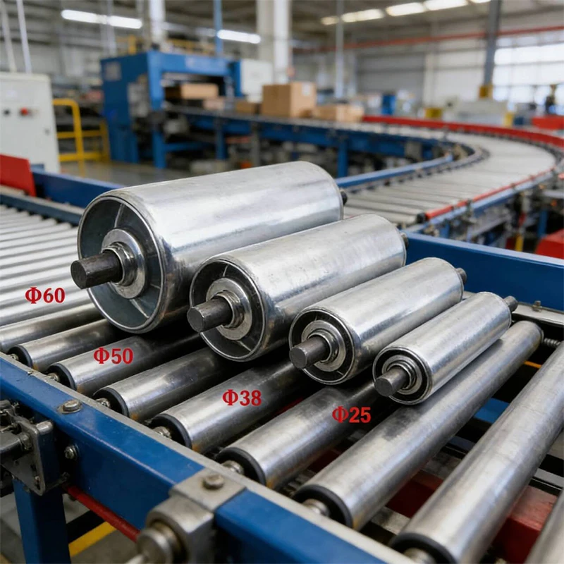 USU210 Galvanized Axis Conveyor Rollers 100-1250mm Non-powered Roller Conveyor Line Accessories for Logistics Sorting Systems