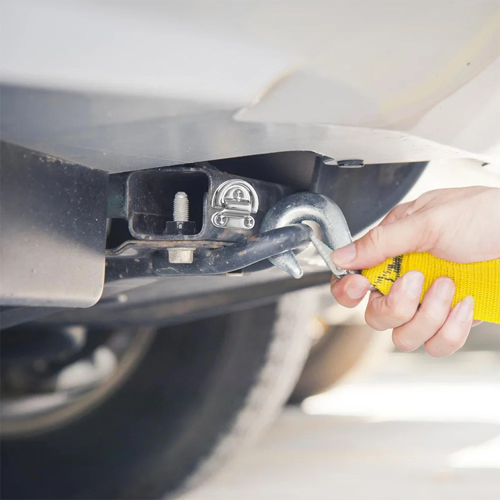 

2 шт. буксирный крюк из нержавеющей стали, сверхмощный автомобильный кольцевой крюк для переднего бампера, буксировочные кольца для прицепа, ремень для восстановления автомобиля, лодки