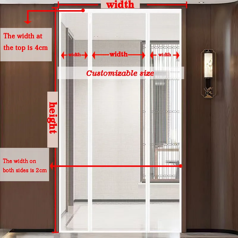 Summer double opening mosquito proof door curtain, magnetic screen door, self-adhesive fly and insect proof partition curtain
