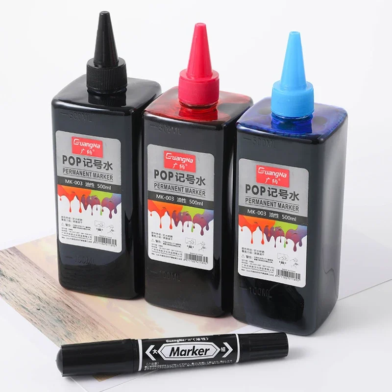 1pcs POP Marker Special Ink Oil-based Non-erassble Ink Quick Drying Waterproof and Sun Resistant Blue Red Black Filling Solution