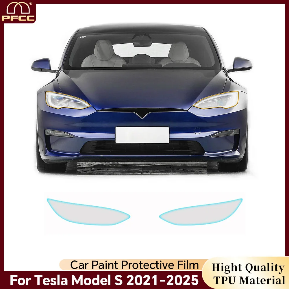 

For Tesla Model S 2021-2025 Pre-Cut Headlight Rearview Paint Transparent Protection Film PPF TPU Car Anti-scratch Sticker Repair