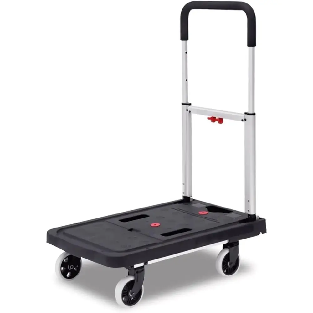 

Прочный грузовик на платформе с пластиковой панелью и регулируемой ручкой для легкого транспортировки посылок и багажа