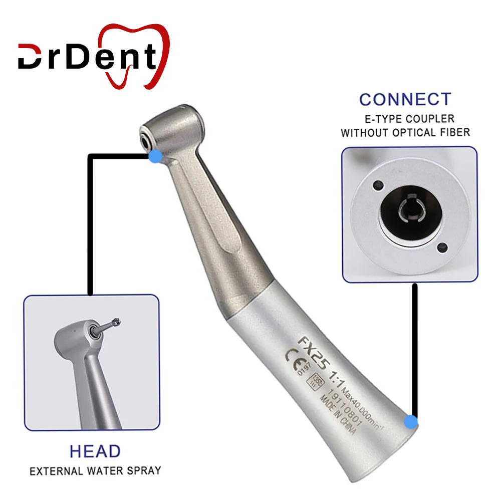 

FX25 Internal Water Spray Hand Piece Non-optic 1:1 Contra Angle Handpiece Compatible With Air Motor Dental Tools