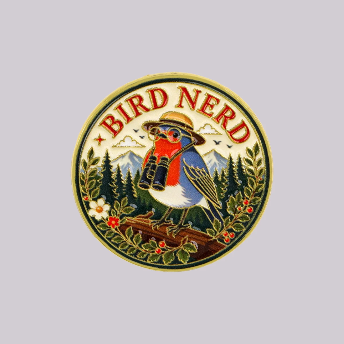 BIRD NERD Enamel Pin Bird Enthusiast Brooch Lapel Pins Badge on Backpack Clothing Accessories Funny Jewelry Friends Gifts