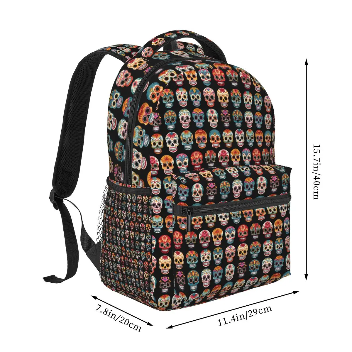 Colorfull Sugar Skull Mexican Candy Backpack Hot Sale Daypack Large Capacity Children BookBag School Bag Shoulder Bags Men Women
