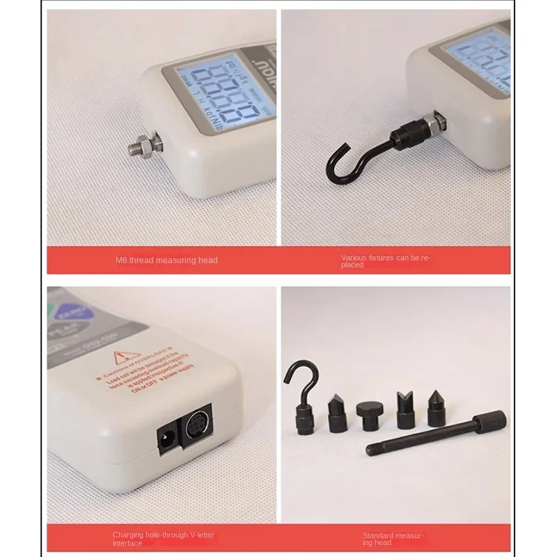 Tensile Tester High Precision Digital Display Pressure Gauge External Push Pull Thrust Meter Calibrator Ds2 0-5000N