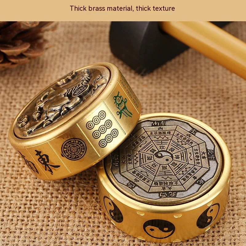 Brass Stainless Steel Handle Piece Desktop Ornament Rotating Mahjong Fingertip Gyro Immediately Hu Win Money Fun Decompression