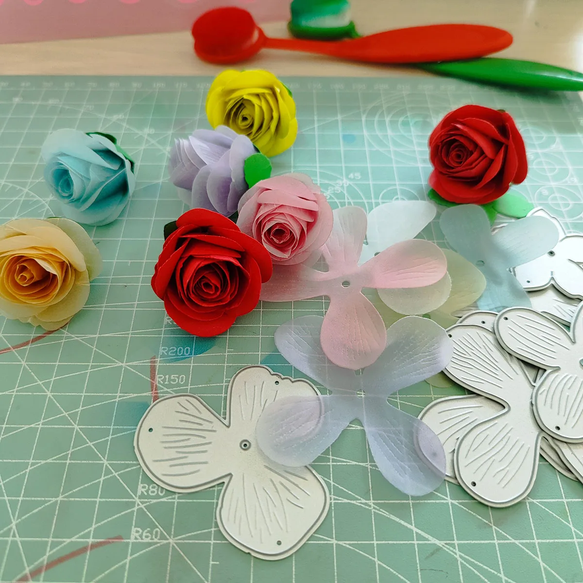 3D Rose Flower Floral Cutting die template card making Craft Dec Party bukiet kwiatów Diy Paper flower Metal die Mold