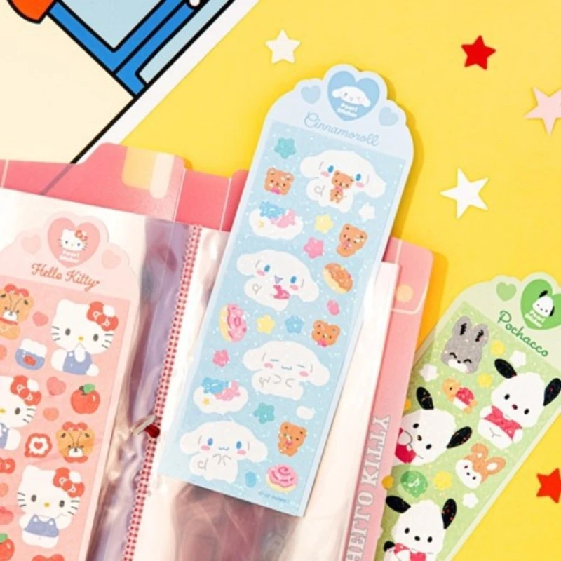 20pcs Sanrio Stickers Japanese And Korean Cartoon Love Laser Children's Hand Diy Small Stickers Material Decoration Wholesale