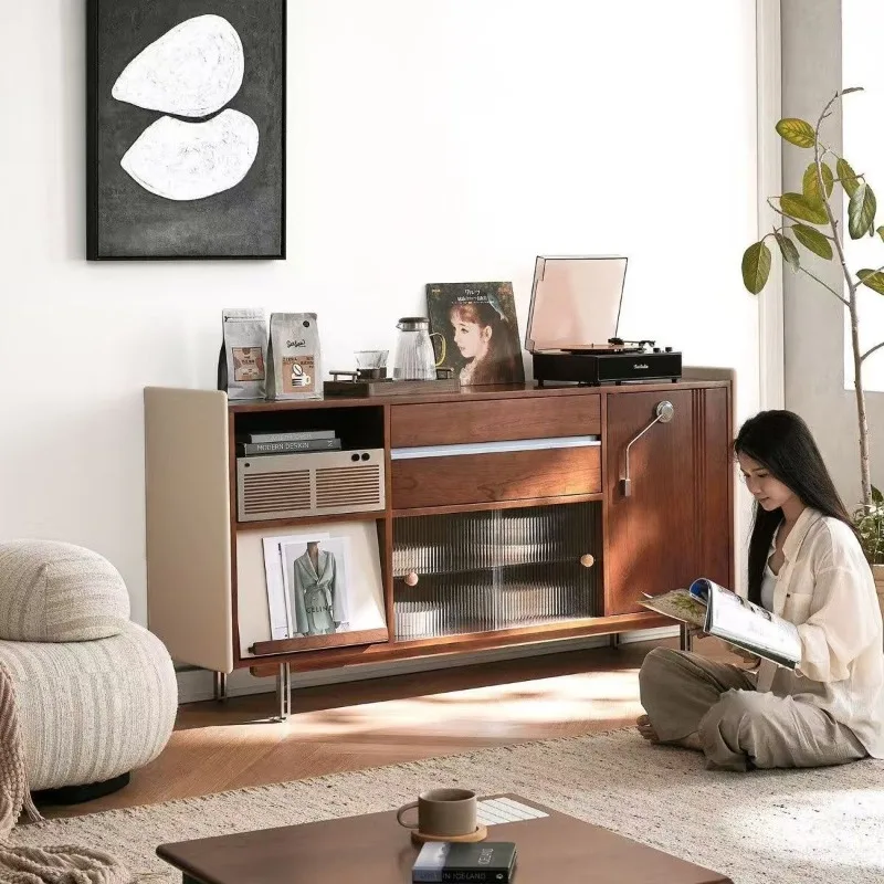 Meal side household bedside storage cabinet multi-storage integrated narrow side tea kitchen wall low cabinet