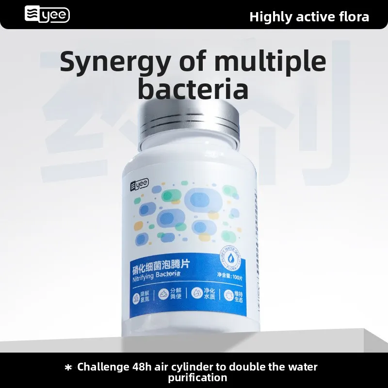 

Yee Nitrifying Bacteria Effervescent Tablets, Slow Release Water Conditioner - Breaks Down Fish Waste, Stabilizes Aquarium Water