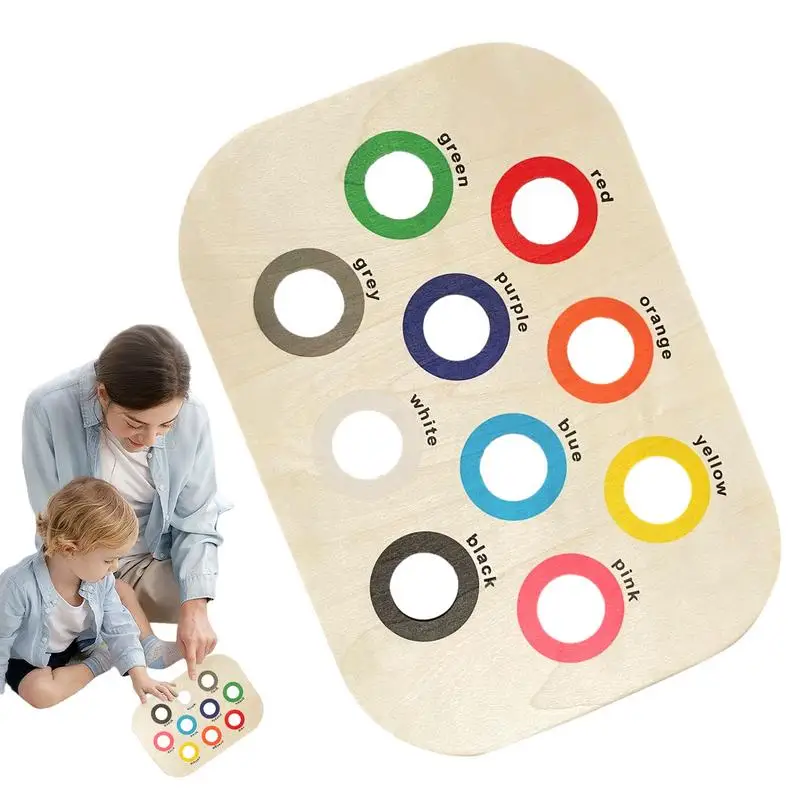 Juego de mesa de clasificación de colores, juguetes de conteo de madera, juegos educativos a juego, entrenamiento sensorial multifuncional