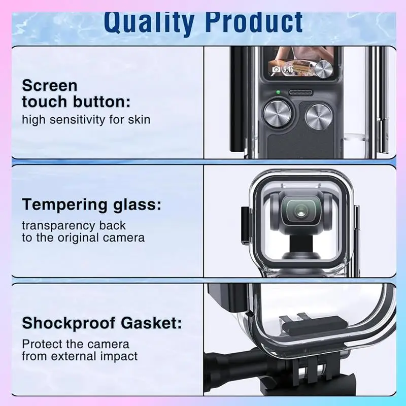 T23C Dive Case For DJI OSMO Pocket 3 Action Camera, Diving Protective Housing Shell Cover ,45M Underwater Photography Parts