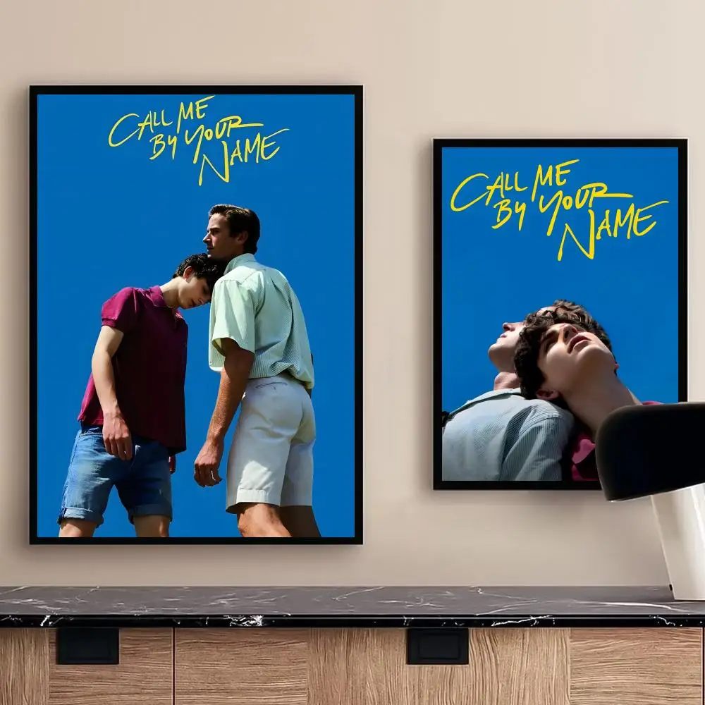 فيلم C-Call Me بواسطة اسمك اللوحة الخط غرفة نوم المنزل مقاوم للماء قماش المشارك غير المؤطرة جدار الفن طباعة الديكور جدارية