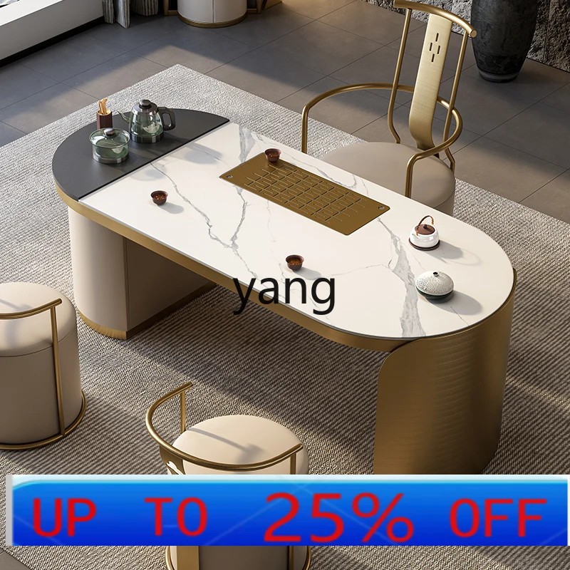 

LTT modern simple light luxury tea table set integrated kung fu tea table balcony table and chair combination