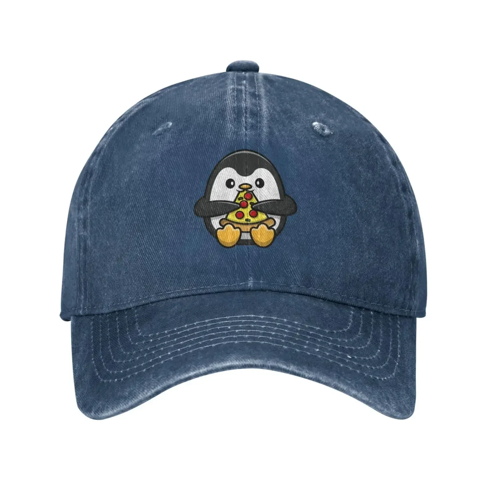 Cute Penguins Eat Pizza Baseball Cap for Men Women Hat Vintage Cowboy Hats Adjustable Trucker Caps