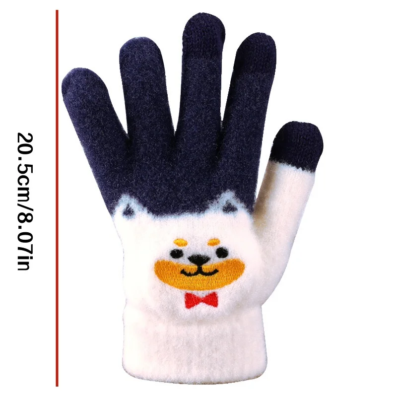 1 paio di guanti caldi a forma di cucciolo in tre colori tra cui scegliere, design invernale di alta qualità e adorabile dei cartoni animati, foderati in pile e ispessiti, compatibili con touchscreen, antiscivolo, fantastici per il calore invernale