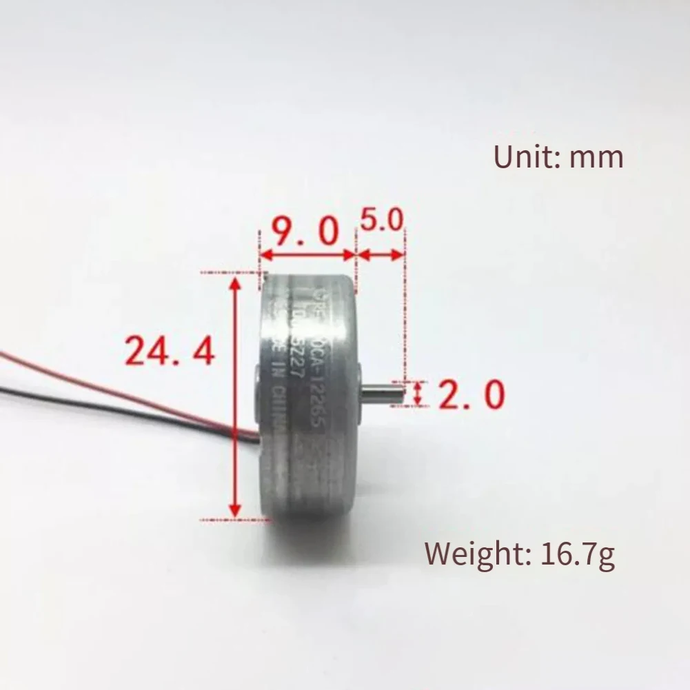 RF-400CA-12265 DC 1,5 V-6V 5,9 V Mini Motor de husillo redondo silencioso de 24mm para DVD DIY ventilador de juguete modelo de energía Solar accesorios eléctricos