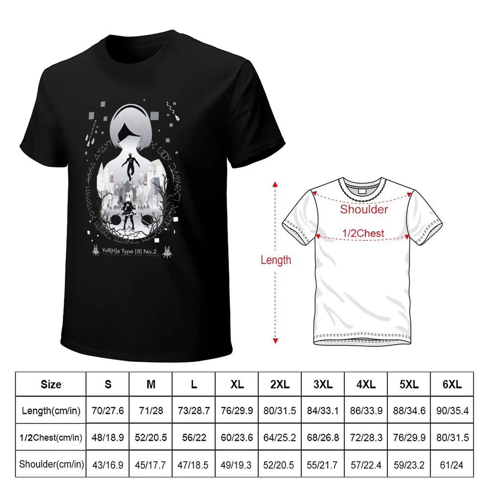 Yorha Unit 2b negative Space T-Shirt cotton t shirt man T-Shirt