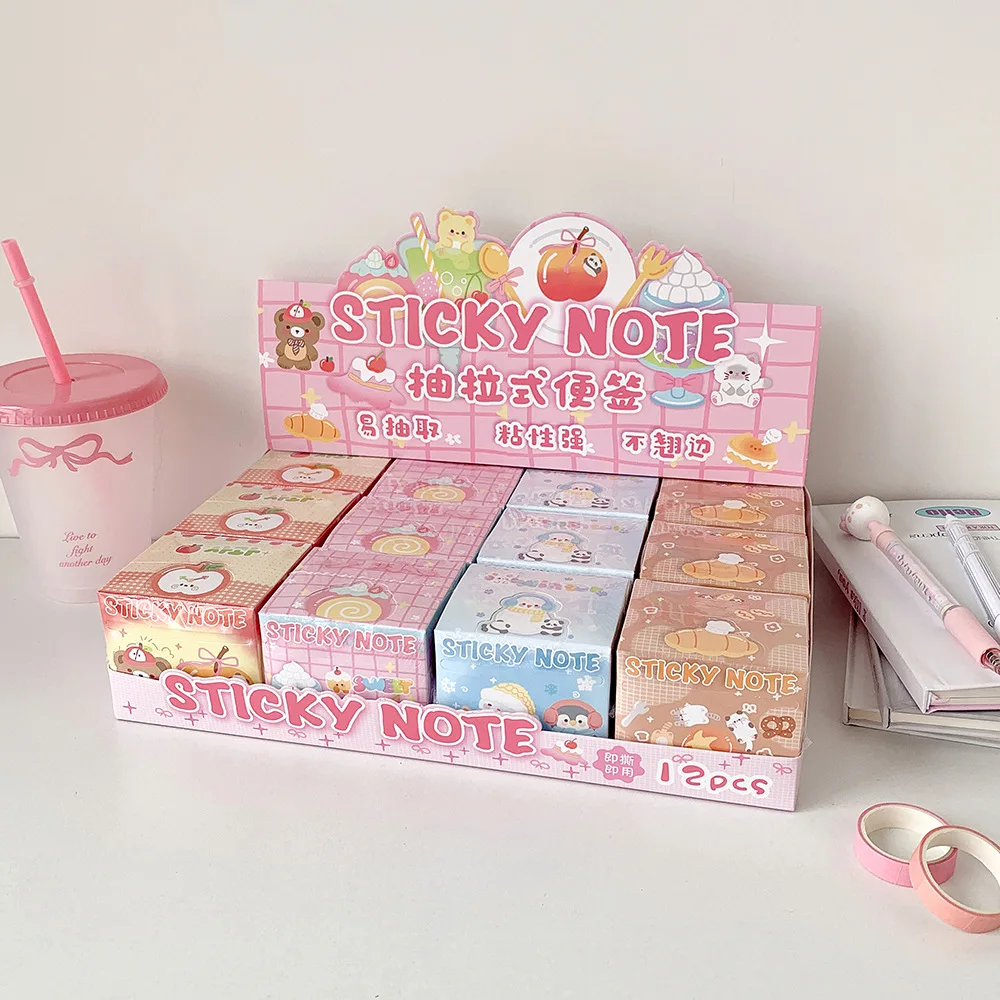 كارتون لطيف قابل للسحب ملاحظة الوسادة صندوق الطالب المحمولة سؤال خاطئ تصحيح ملاحظات لاصقة ملصقات حساب اليد لزجة #5