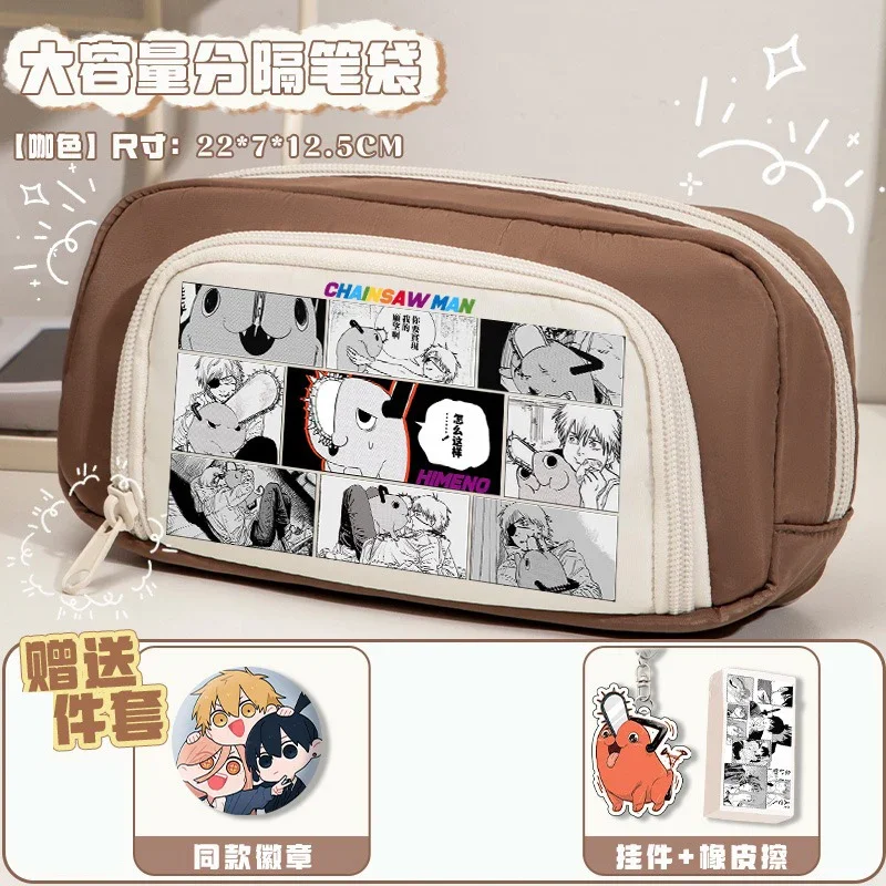 

Black Pink Blue Purple Brown, Large Capacity, Chainsaw Man, Anime Pencil Case Bag,Kids Pencilcase Girls Boys School Supplies