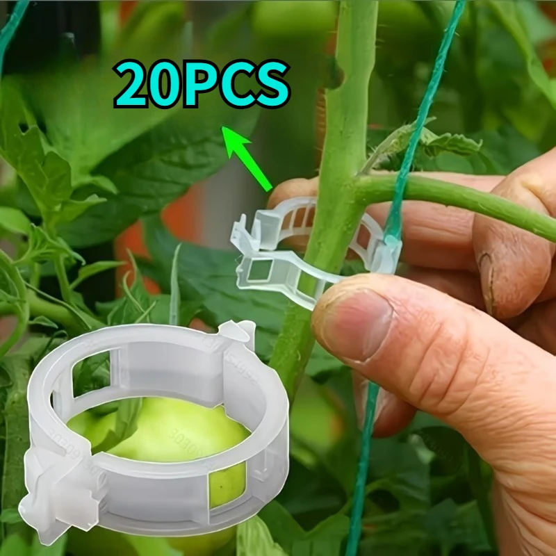 20 pieces of plant fixing clips, reusable garden grid clips with simple snap-on design