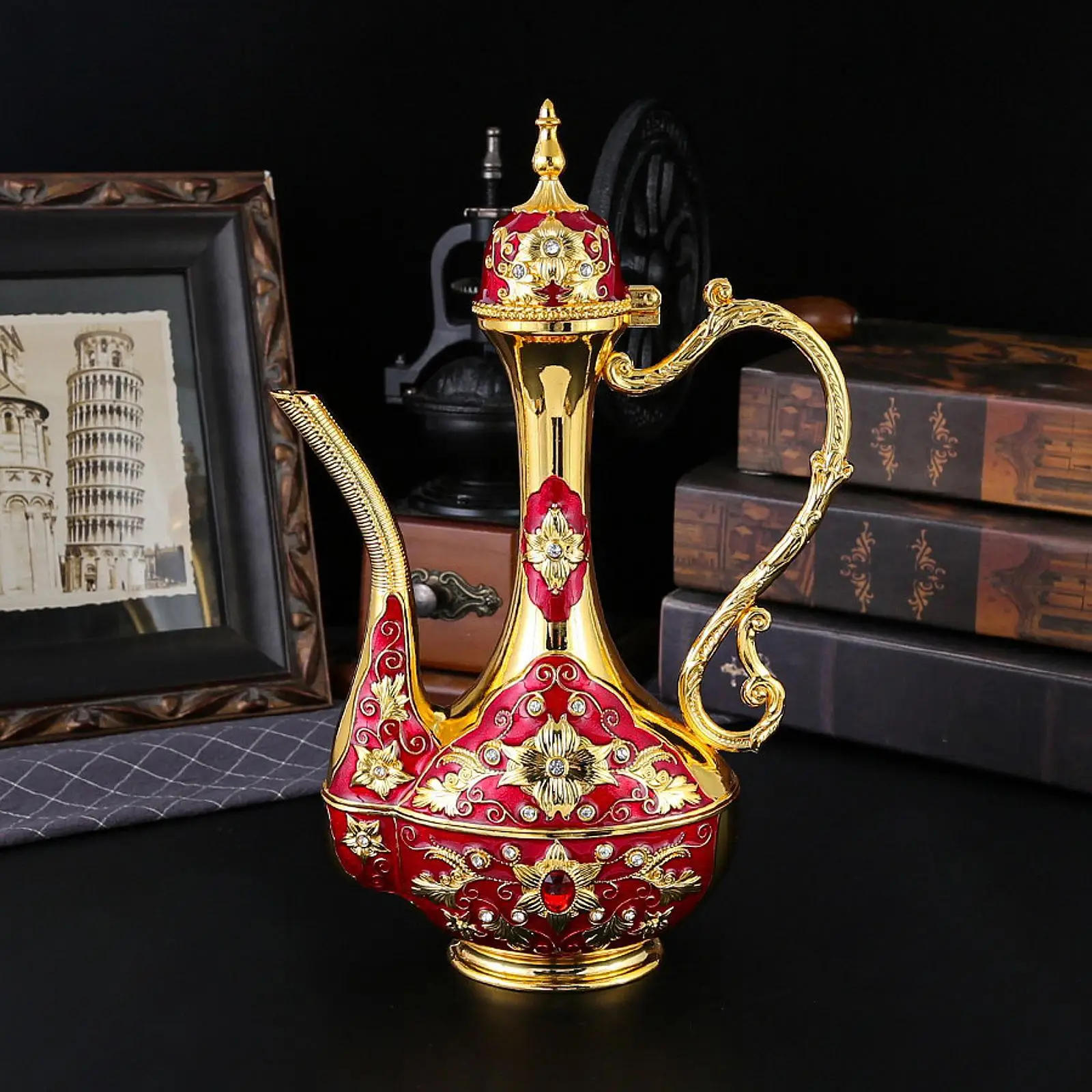 

Turkish Tea Set Drinkware Antique Cabinet Decor with 6 Coffee Cup and Tea Tray for Kitchen Wedding Tea Party Party Living Room