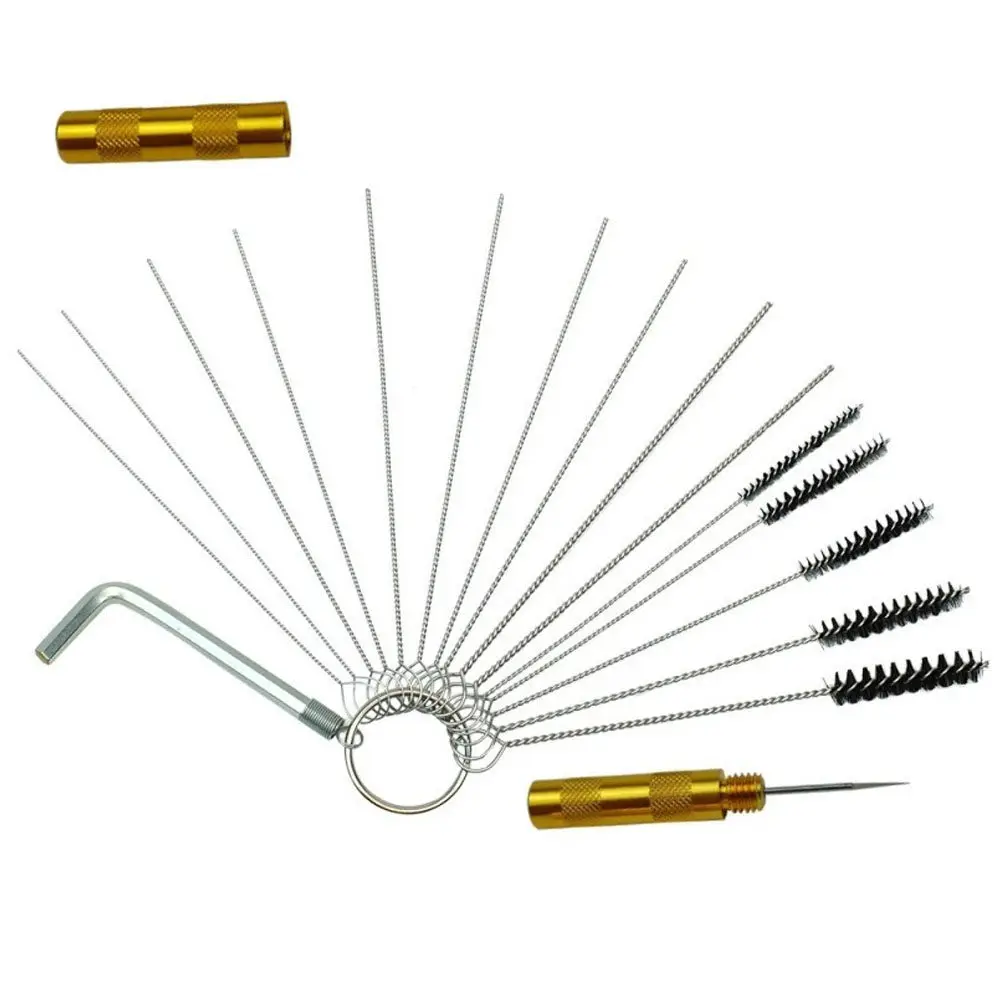 1Set Airbrush Cleaner Kit Paint Sprayer Cleaning Brushes Stainless Steel Flexible Sprayer Cleaning Tools Storage Pouch