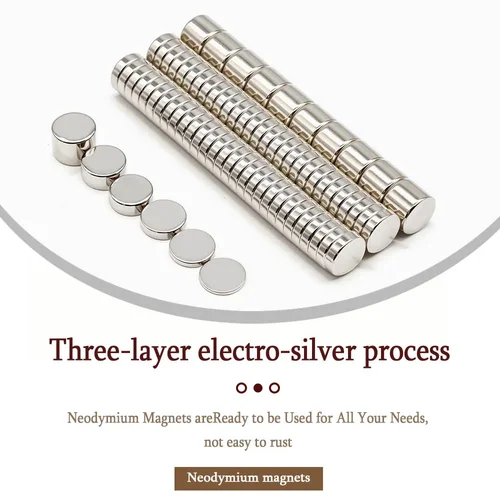 Imagen 2 del producto Imán de neodimio redondo súper fuerte, imanes potentes N35, pequeño imán magnético permanente para refrigerador NdfeB, 10x1, 10x2, 10x3mm