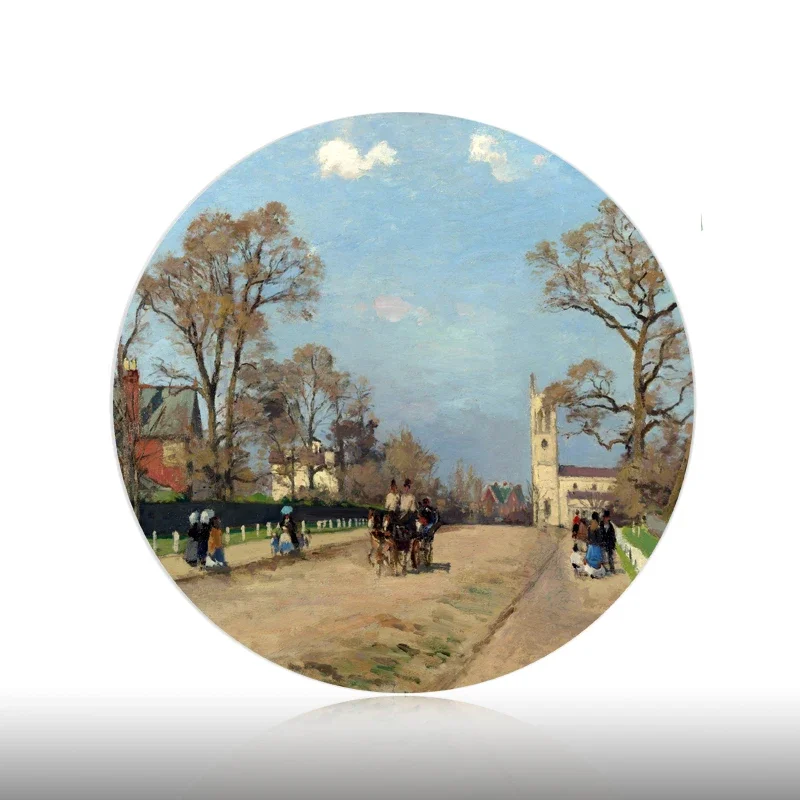 Camille Pissarro Painting Decorative Plates France Home Artistic Dish Hotel Living Room Background Display Oil Painting Plates