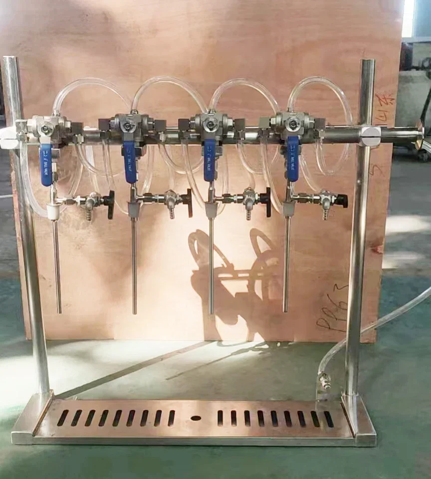 4 Heads Counter Pressure Bottle Filler/Simple Manual Filling Machine