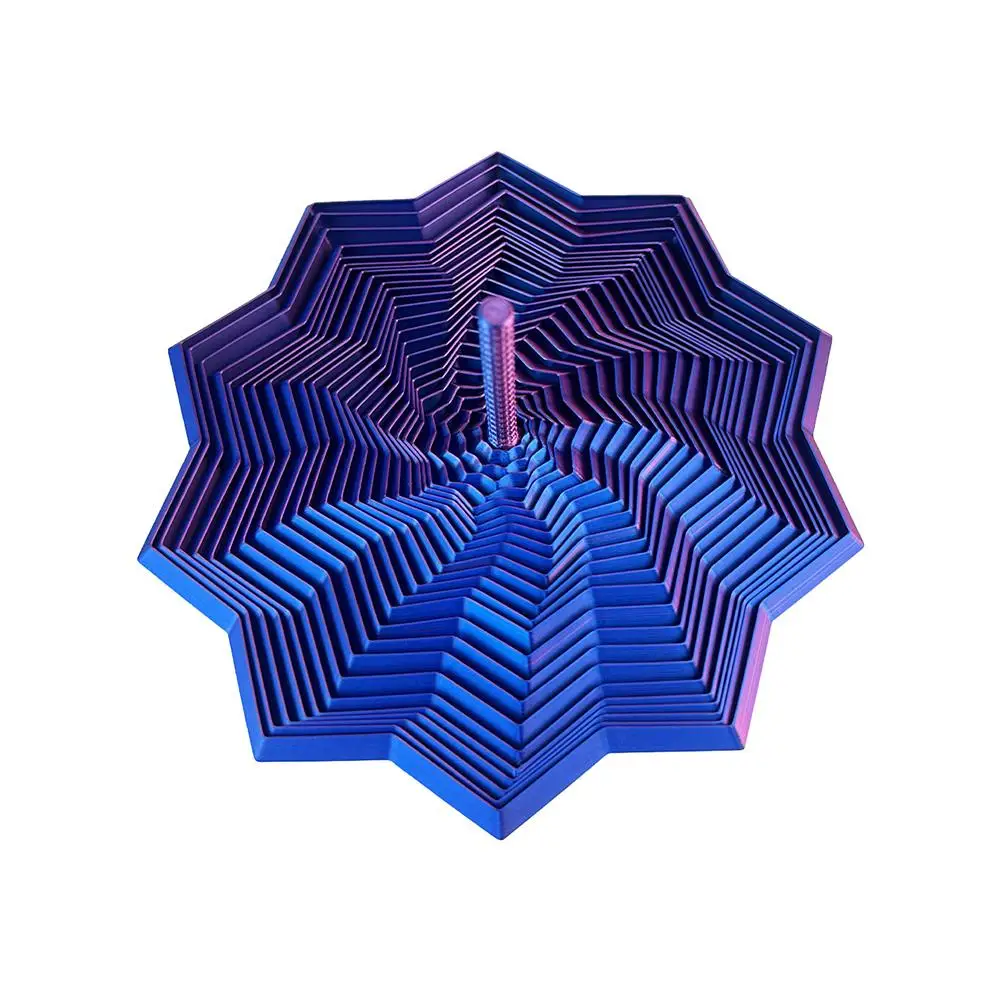 3D Printing Expanded Sensory Fidget Star Model Visual Illusion Hexagon Whirling Spiral Ornaments Desktop Decompression Toys