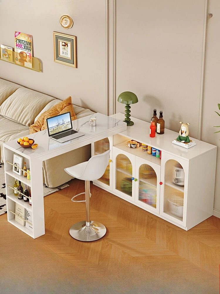 

Retractable bar table Living room porch partition cabinet High table Kitchen side cabinet Middle island table Locker