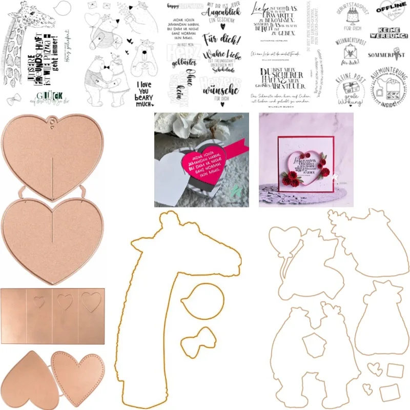 LOVE heart  Stamps And Dies New Arrival 2026 Scrapbook Diary Decoration Stencil Embossing Template DIY Greeting Card Handmade