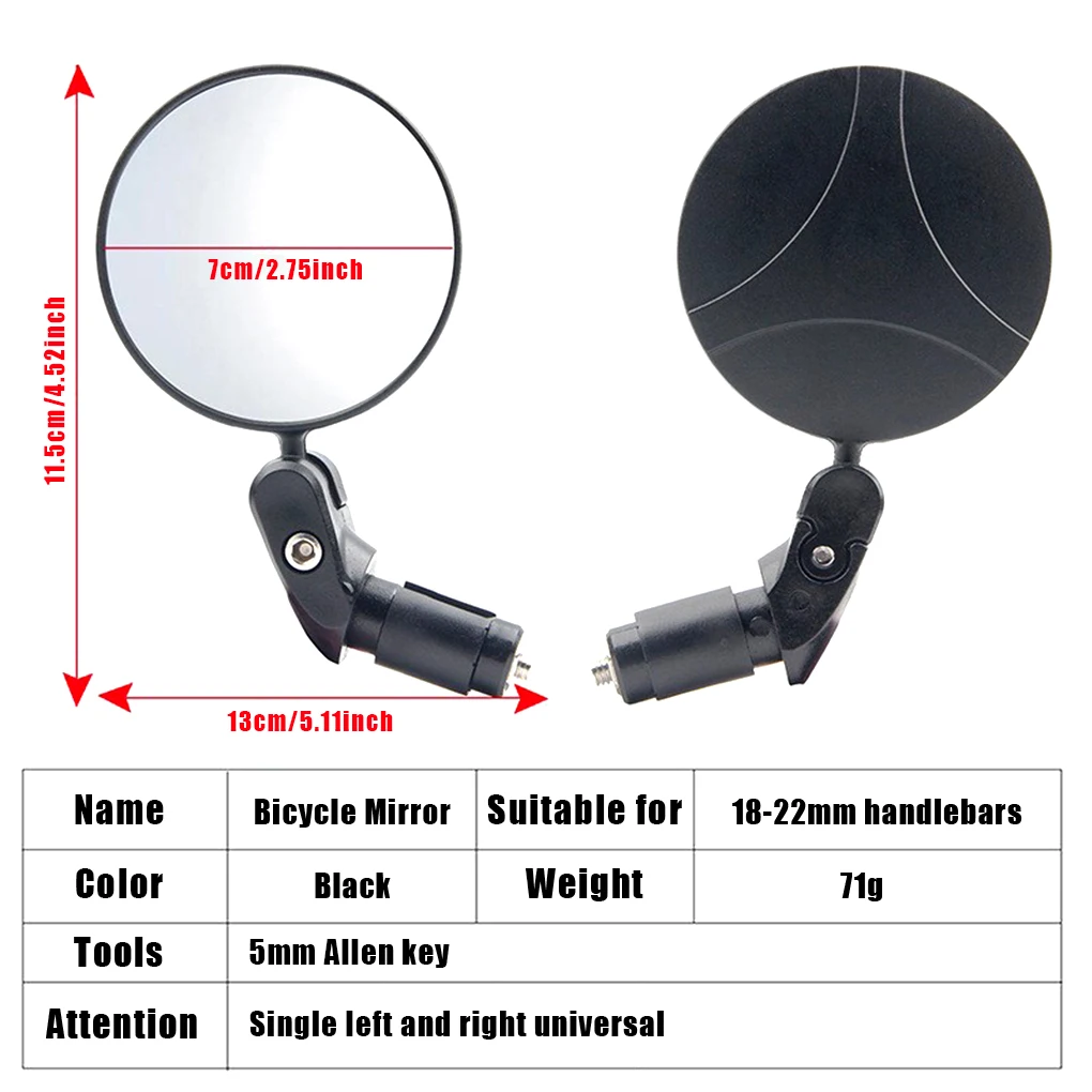 Convenient Loading Unloading Mountain Bike Rearview Mirror 360 ° Rotation With No Dead Corners