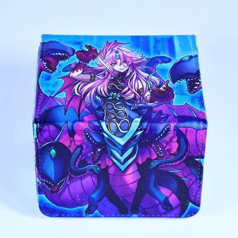 Yu-Gi-Oh! Atlantis The Dragon City DIY Board Game Card Box Fiendish Vortex of Atlantis Leather Magnetic Game Card Storage Box