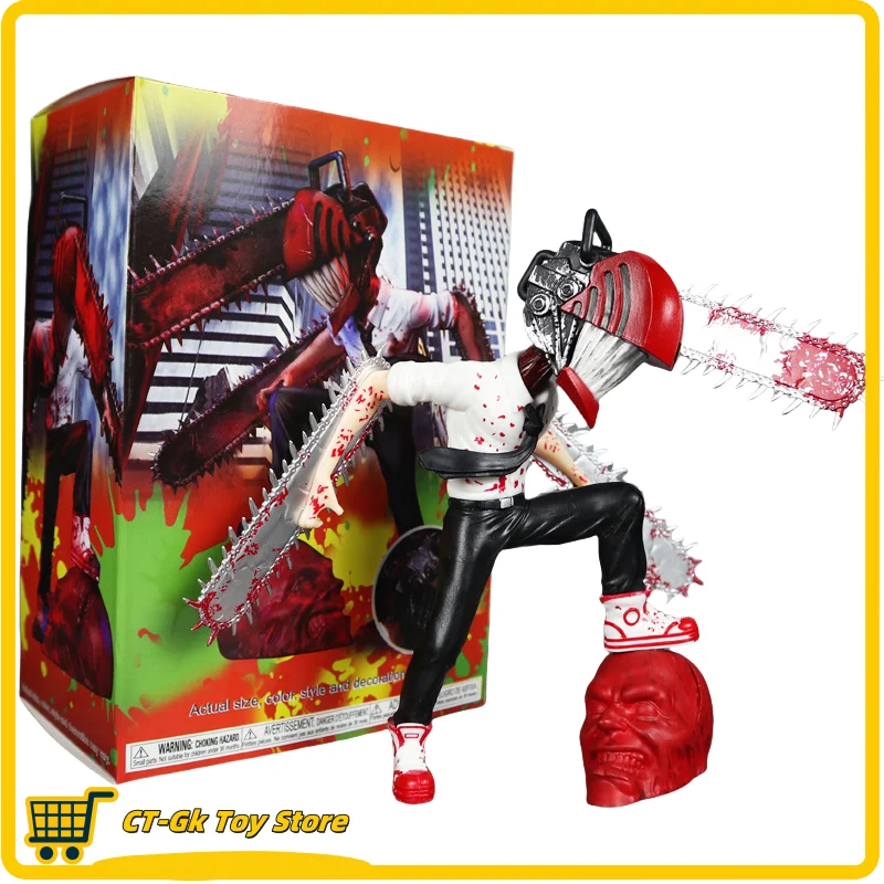 Chibi Pochita Action Figure Anime Chainsaw Man Power Gk Cartoon Doll Collection Ornament Gifts Desktop Decorate Toys Kids Toys