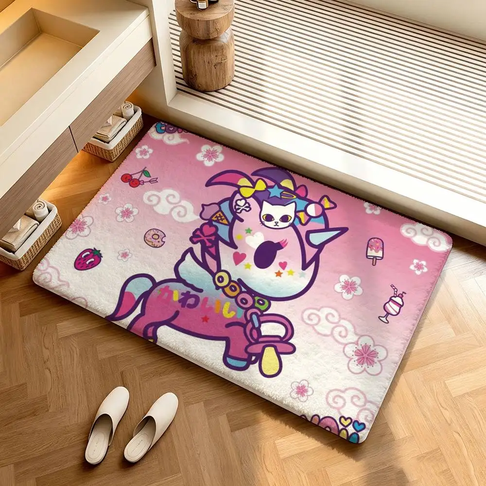 T-Tokidoki-S  Shower Room Absorbent Small Floor Mat Soft Comfortable Decorative Foot Mat
