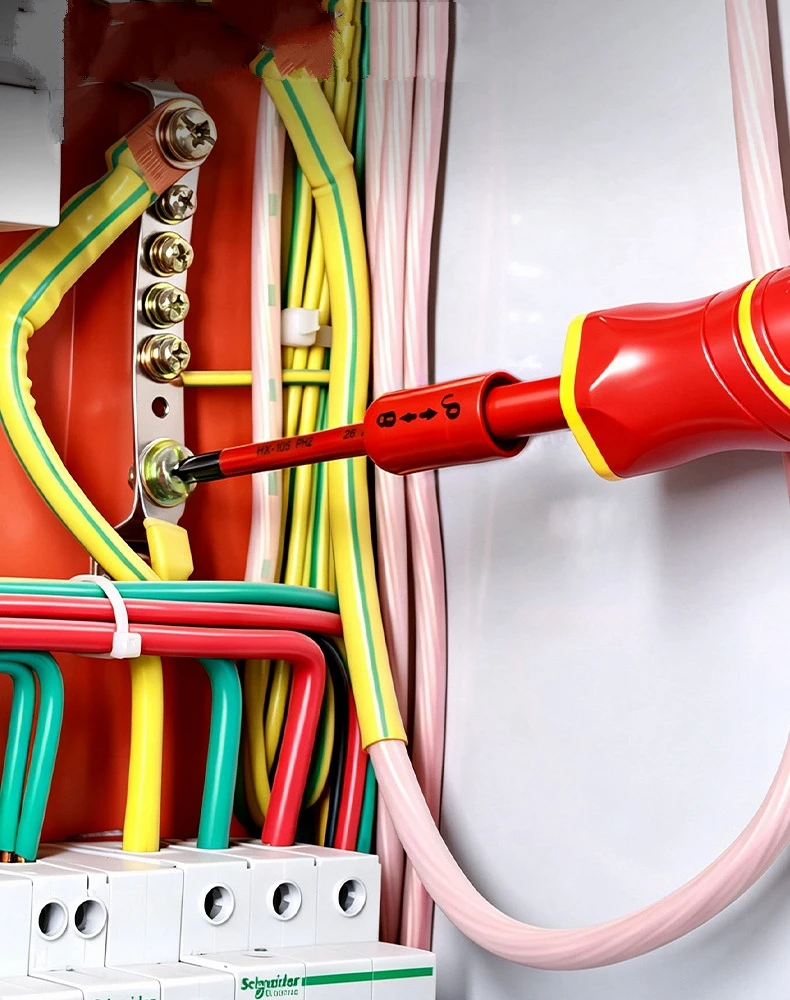 Isoliertes Set Magnetische Phillips- und Schlitz-Bits Profi-Elektriker-Schraubendreher Austauschbare Mehrzweck-Werkzeuge für Auto- und Motorradreparaturen – Detail 3