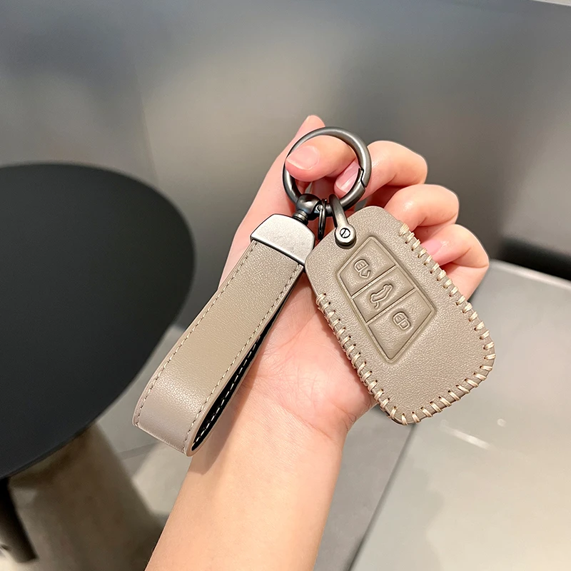 

Leather For VW Volkswagen Magotan Passat B8 Skoda Superb Kodiaq A7 Remote Car Key Case Cover Shell Holder Keychain Accessories