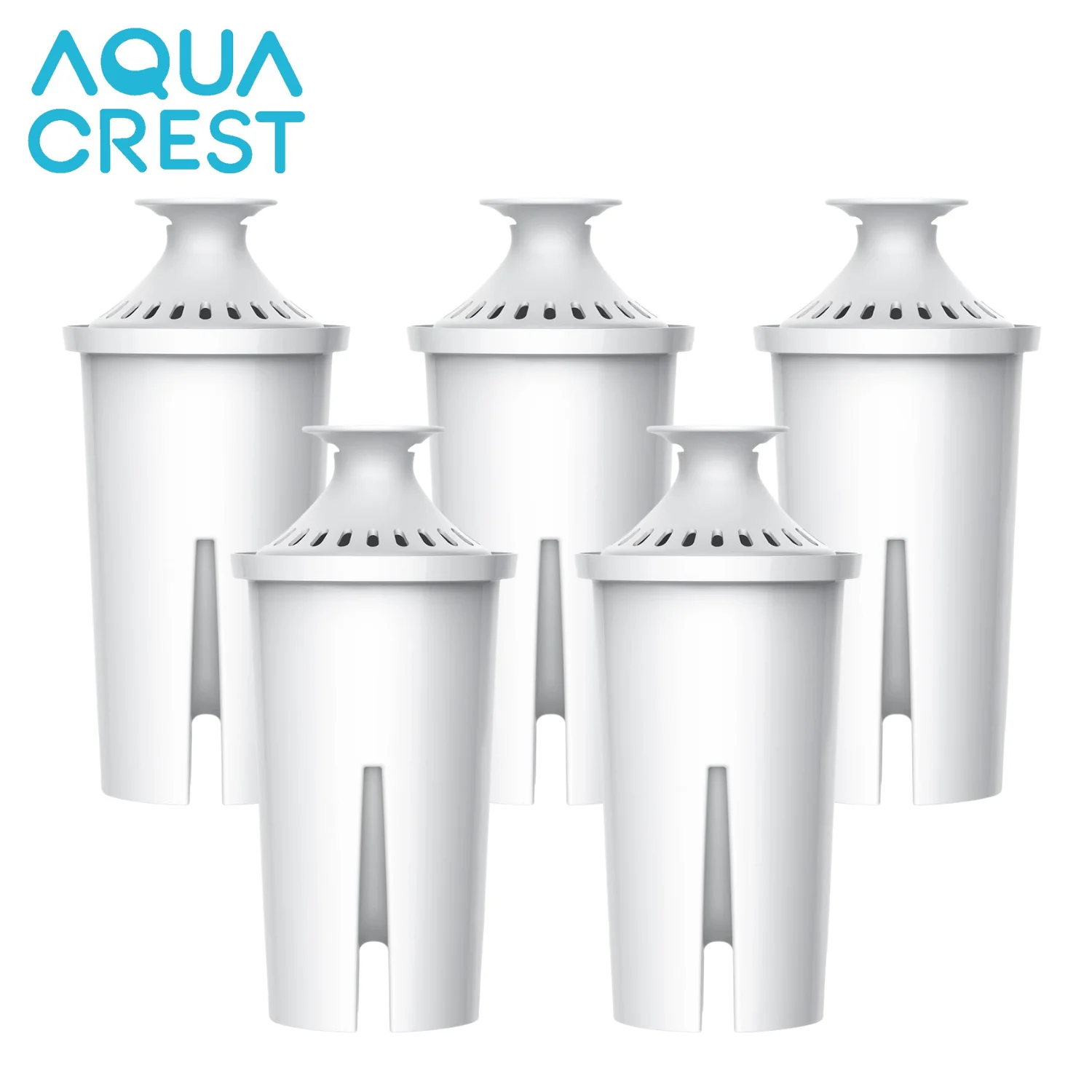 AQUA CREST CF06A Replacement for Brita® Filter, Brita® Water Pitchers and Dispensers, Classic OB03, Mavea® 107007, and More, NSF Certified Pitcher Water Filter, 5 Pack