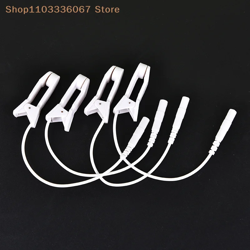 [HB]2pcs 2.0mm Ear Pain Relief Clip Tens Electrode Lead Wire Connecting Cable