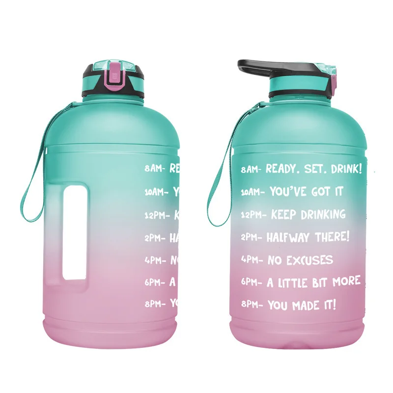 

3780ml Color-changing Large Capacity Plastic Kettle Portable Handgrip 1 Gallon Time Marker Outdoor Gym Sports Water Bottles