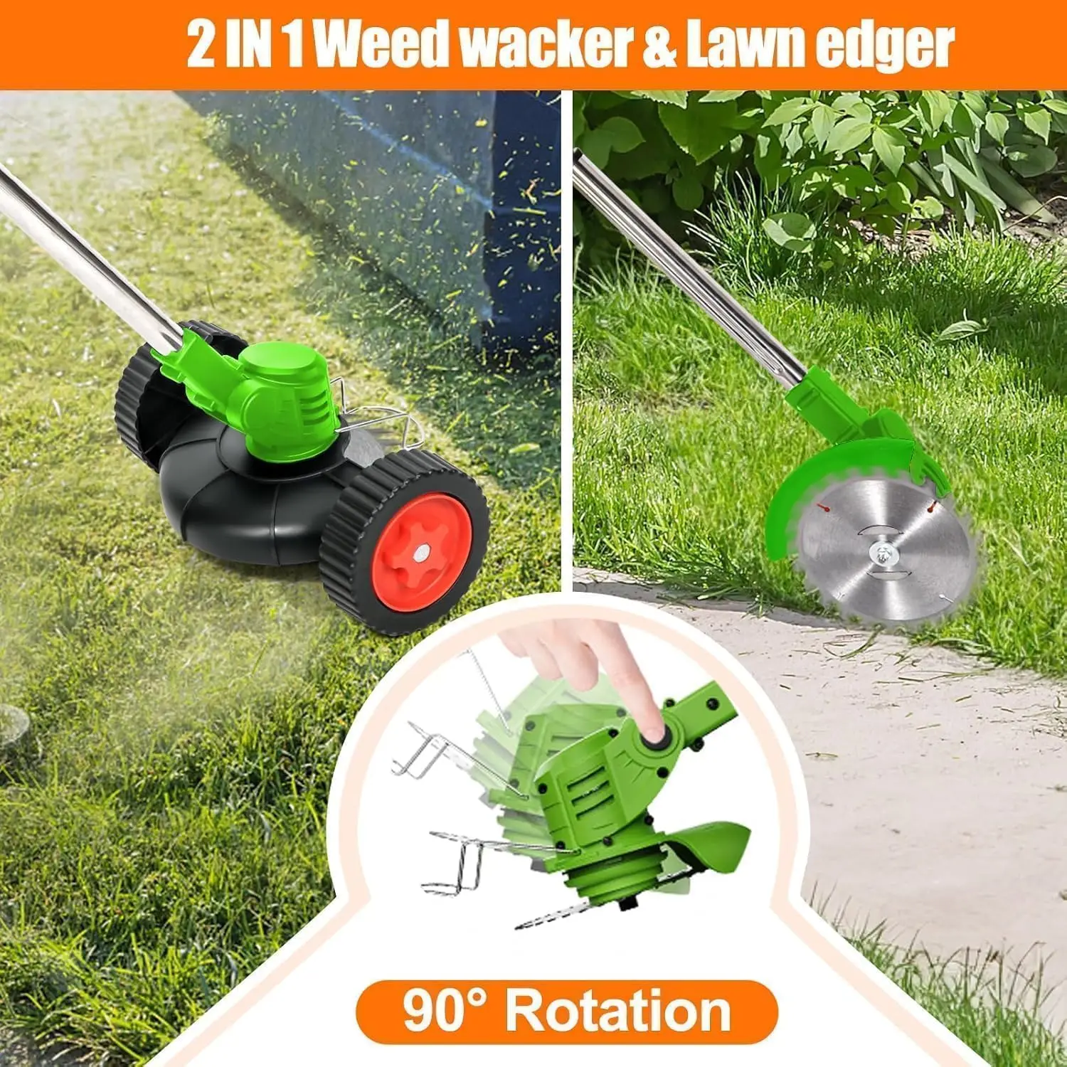 Tondeuse à gazon électrique sans fil 3 en 1, alimentée par batterie, 21V, 4,0 ah, coupe-herbe, sécateur de jardin, taille-bordures électrique