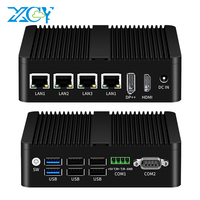 Intel Processor N100 Fanless Industrial Mini Computer 4x LAN Ports 2x COM RS485 RS232 Win11 Linux Pfsense Firewalls Soft Router