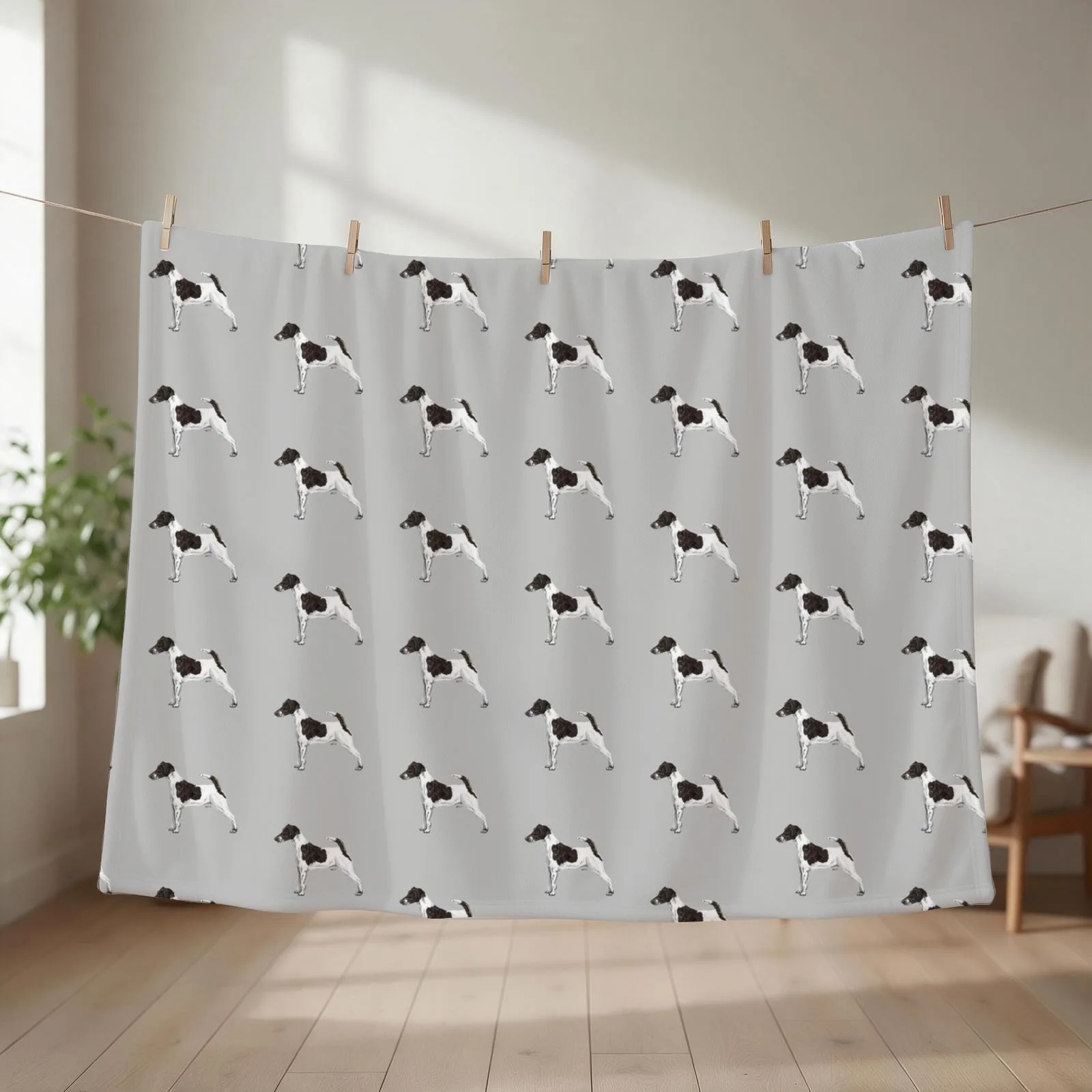 Smooth Fox Terrier - Breed Show Stack Stand Throw Blanket couch cozy soft plush fuzzy picnic outdoor blanket