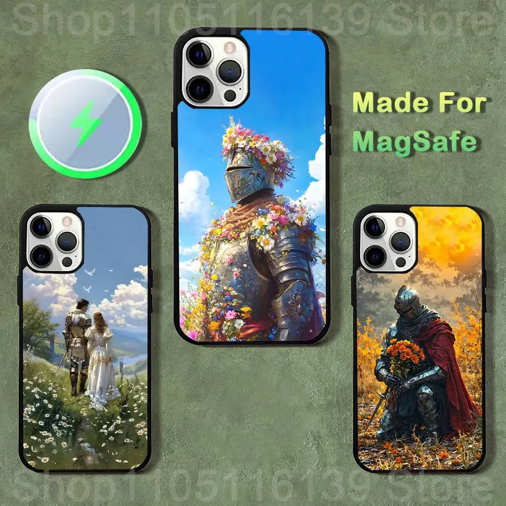 

Cool knight Case For iPhone 17,16,15,14,13,12,11,Pro,Max,Plus,Mini,SE4,E Magnetic Magsafe Wireless Charging