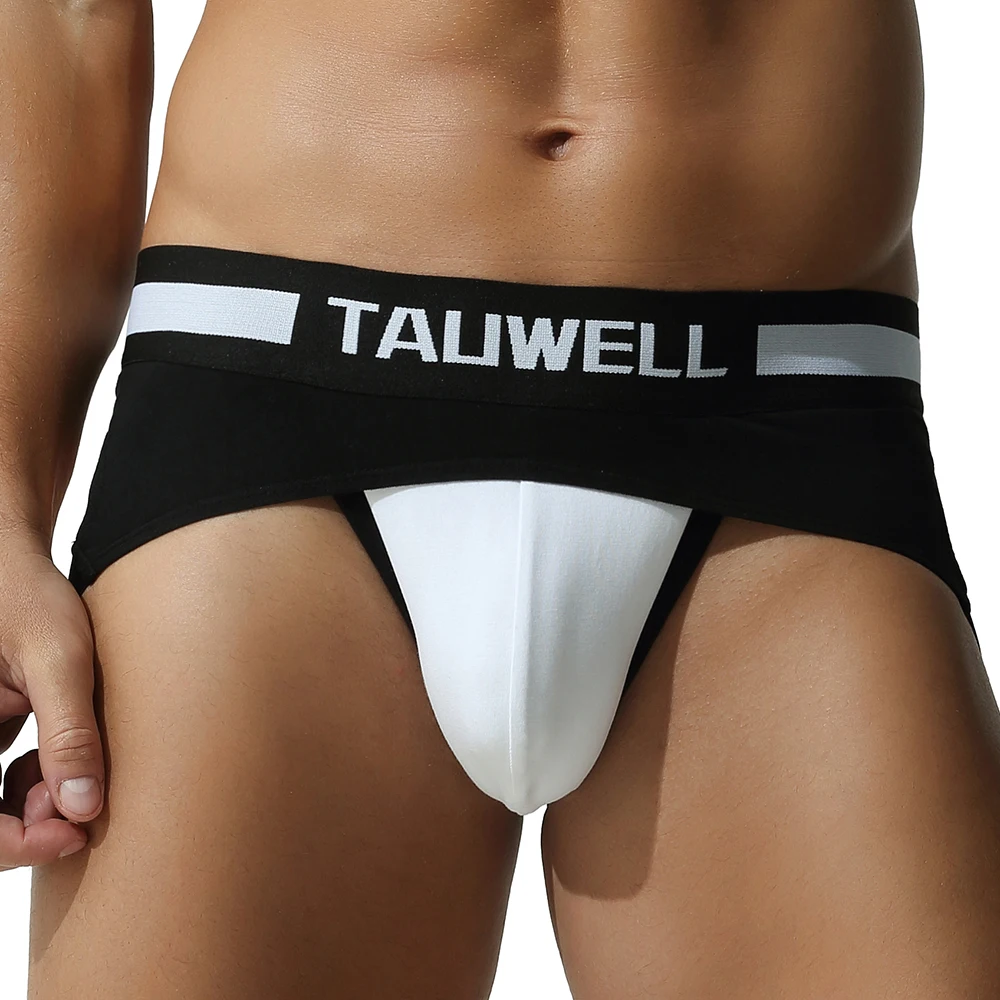 Men's Low Rise Jockstrap Underwear Breathable U-Pouch Briefs Fashion Contrast Color Stretchy Athletic Support for Daily Wear