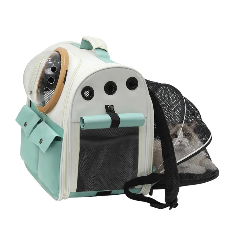 Pet supplies Cat backpack transparent expandable backpack portable backpack dog breathable large capacity space capsule bag